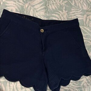 Navy Blue Scalloped Women Shorts Lily Pulitzer